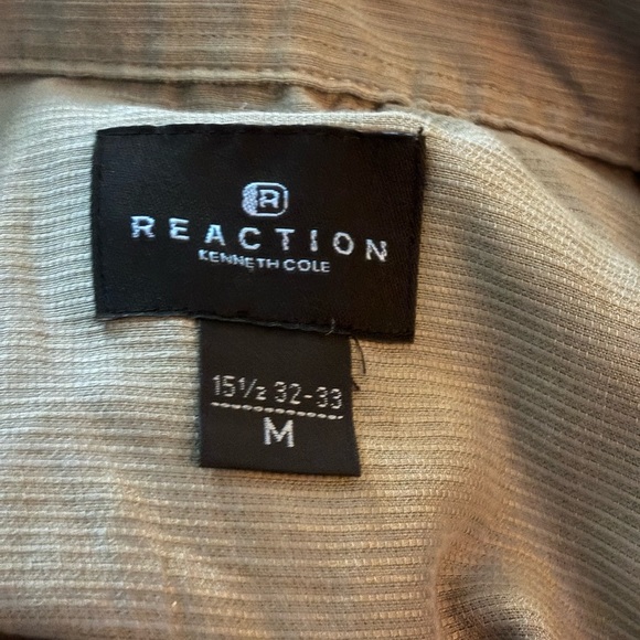 Kenneth Cole Reaction Olive Casual Button-Down Shirt - Picture 3 of 4